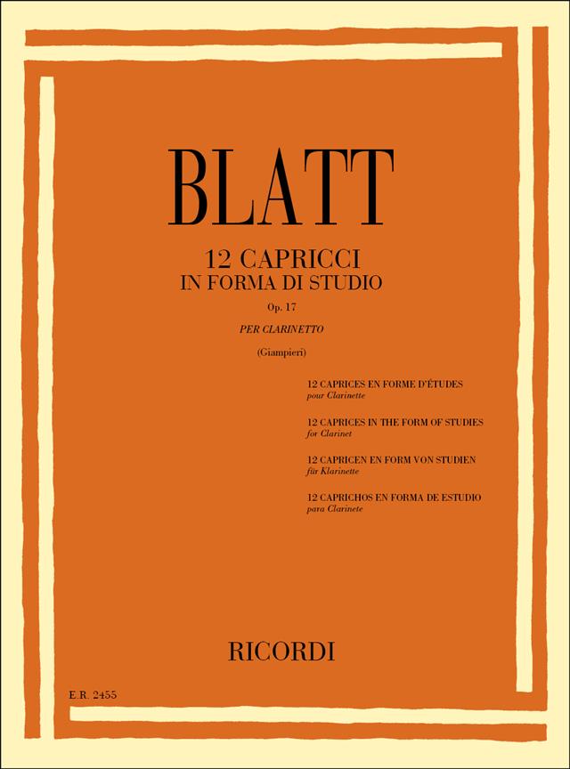 12 Capricci In Forma Di Studio Op. 17 - cvičení pro klarinet